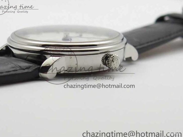 0128 MultiPurpose Villeret 6654 SS Complicated Function OMF 1:1 Best Edition White Dial on Black Leather Strap A6654 V 7901